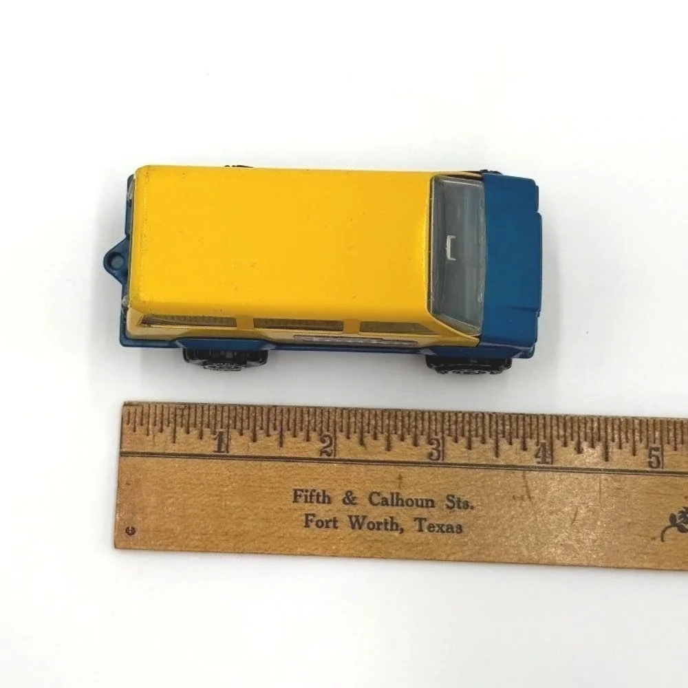 Vintage Tonka Van‎ Yellow Blue Diecast Metal Toy Truck Vehicle Off Road Wheels